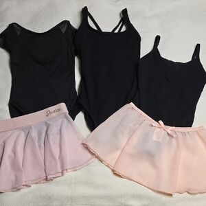 5 Piece Set Girls Ballet Leotards And Skirts